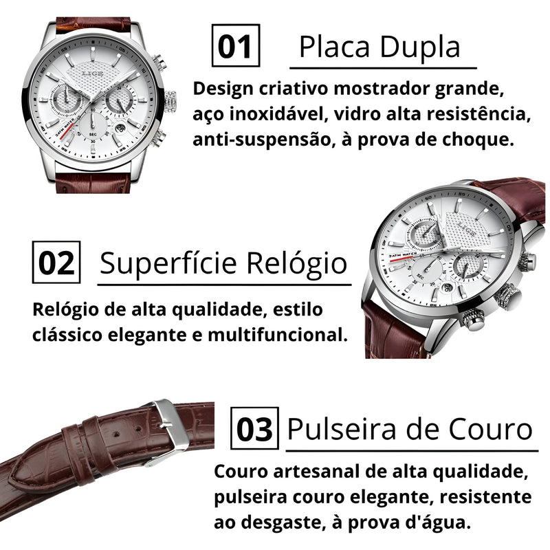 Relógio LIGE de Luxo Masculino